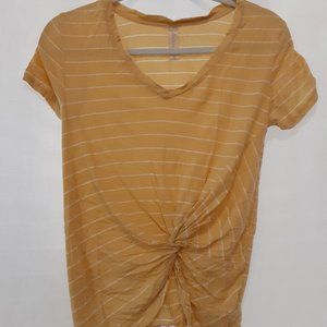 Alter’d State Yellow Knotted Striped Tee (XS)